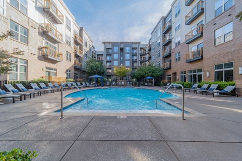 Swimming Pool With Relaxing Sundecks at Elizabeth Square, Charlotte